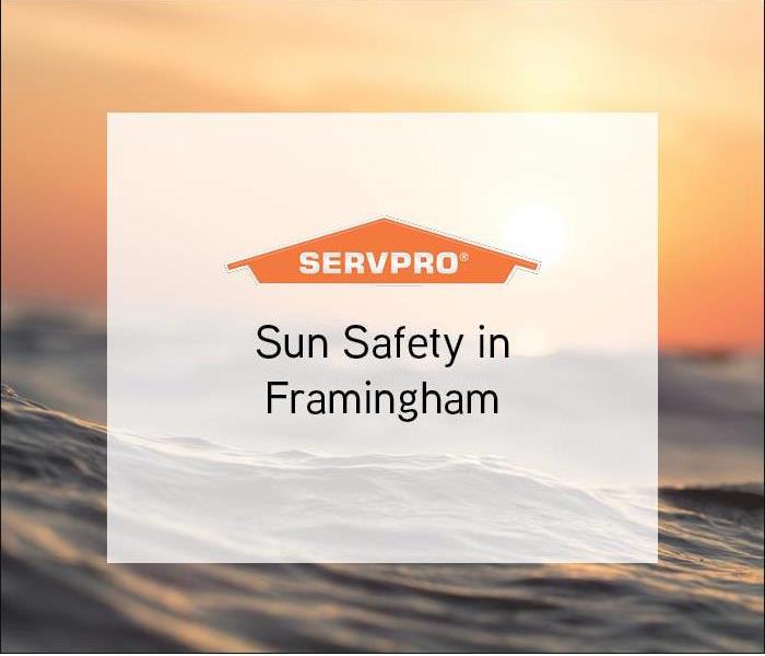 Sun and water in background with text overlay