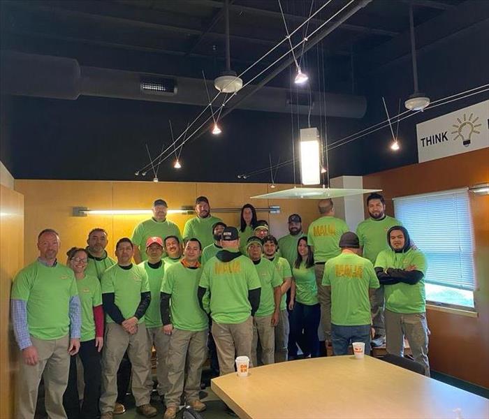 SERVPRO team with green tshirts